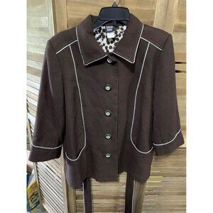 Sharon Young Lined Jacket Womens Soze Large Brown
